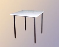Обеденный стол с крышкой ЛДСП с пластиком для общежития 90х90х75 см - «Comfort Econom»