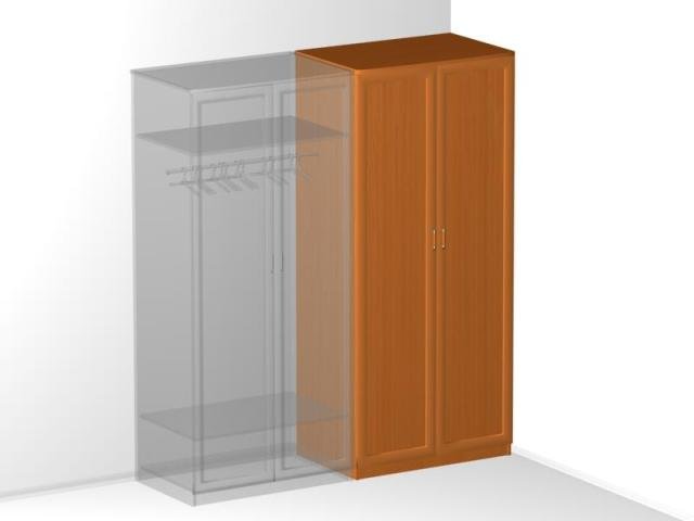 Схема размещения: Двухстворчатый шкаф-гардероб