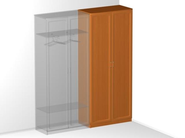 Схема размещения: Двухстворчатый шкаф-гардероб
